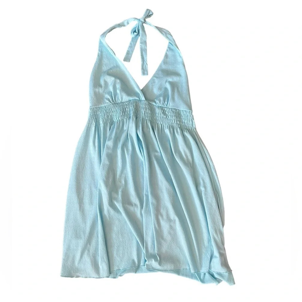 Light Blue Halter Mini Dress - Unbranded